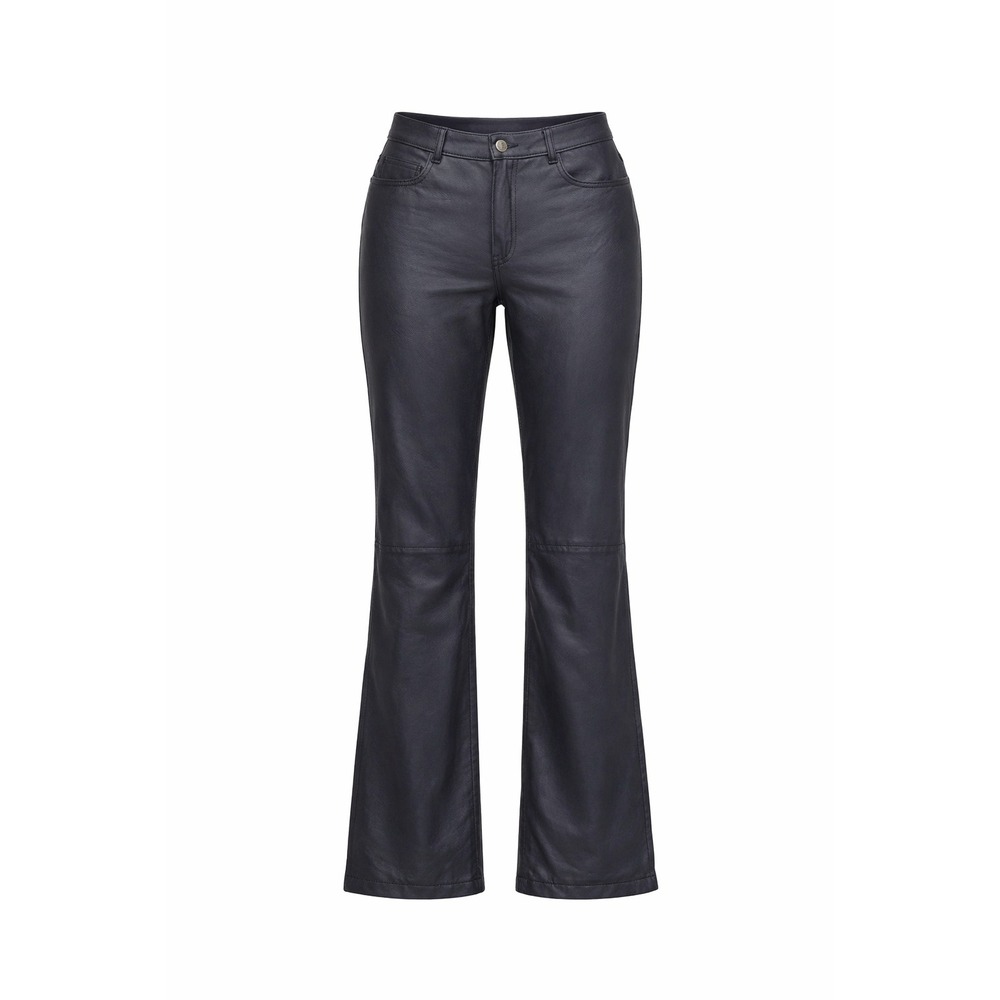 Joujou Skins Vintage Black 100% Leather Pants High Rise Flare Size‎ 3/4
